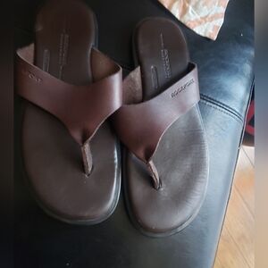 Rockport Leather Men's Dark Brown Flip-Flops